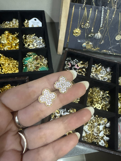 Flower & Clover Stud Earrings