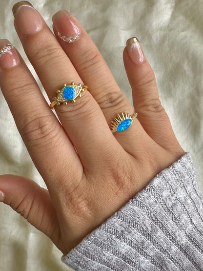 Turquoise Evil Eye Rings-2 Designs