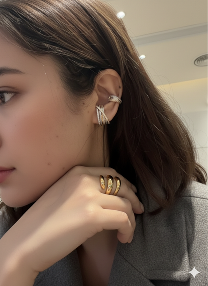 Luxe Eternity Wrap Earrings and Cuffe Set