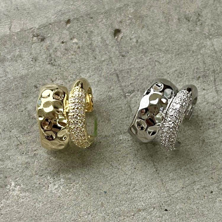Hammered Layered Stacking Ear Cuffs-2 Colors
