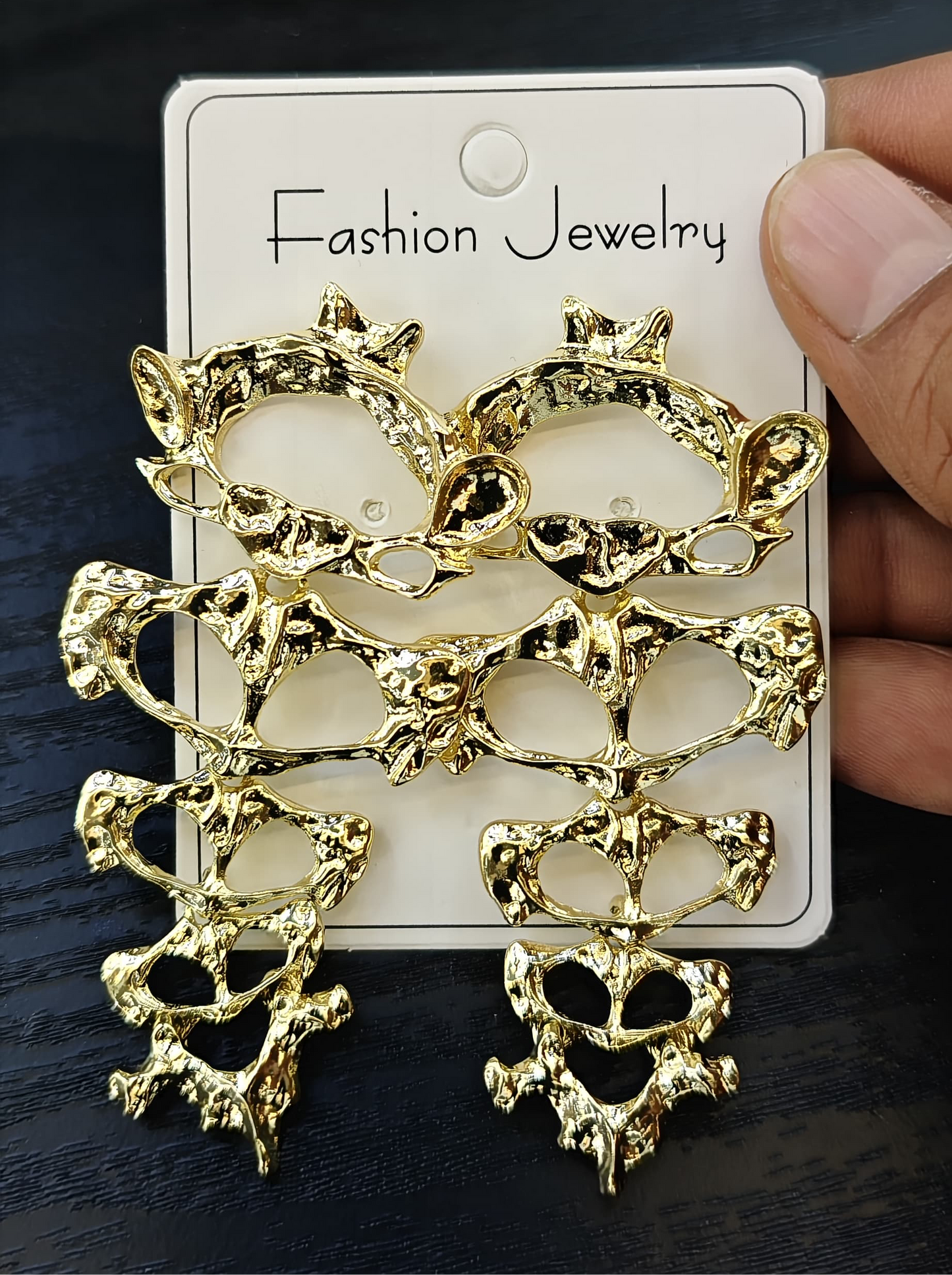 Elegant Vertebrae Earrings-Gold & Silver