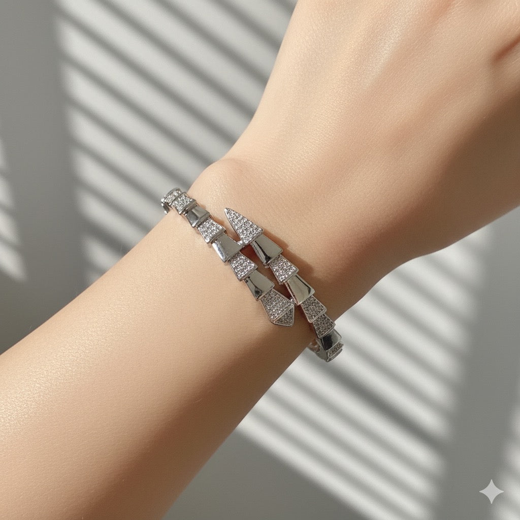 Studded Serpant kada Bracelet-Gold & Silver Option
