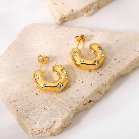 Tiny SS Studded Hoops