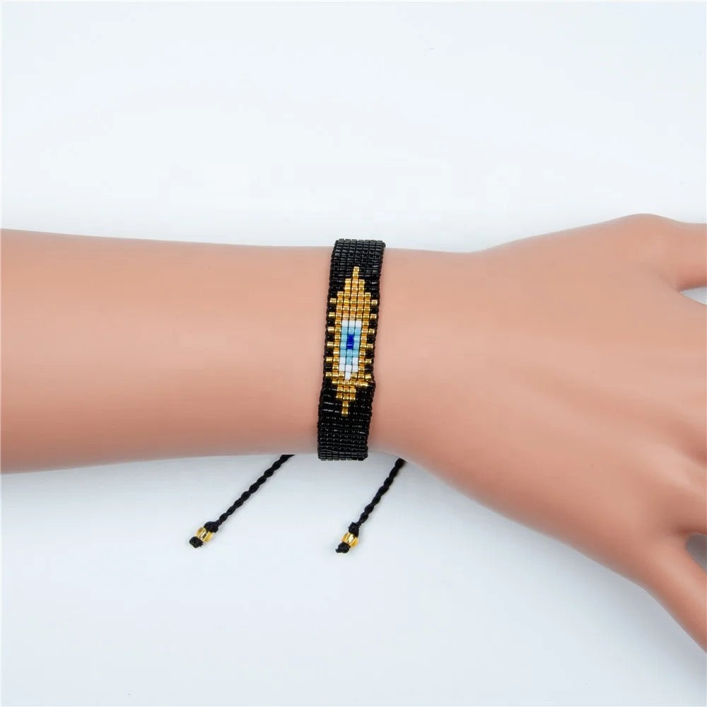 Evil Eye Sequin Thread Bracelet