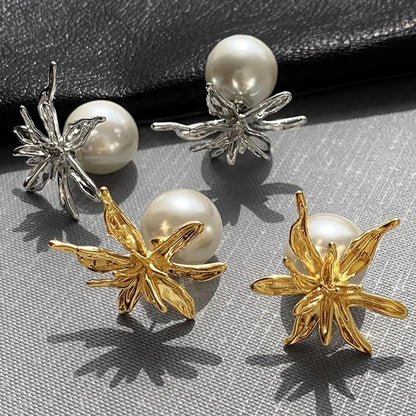 Wild Lily Pearl Sandwich  Earrings