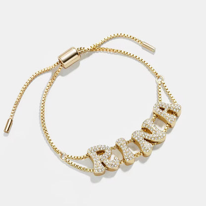 Studded Initial Slider Bracelet-Customised