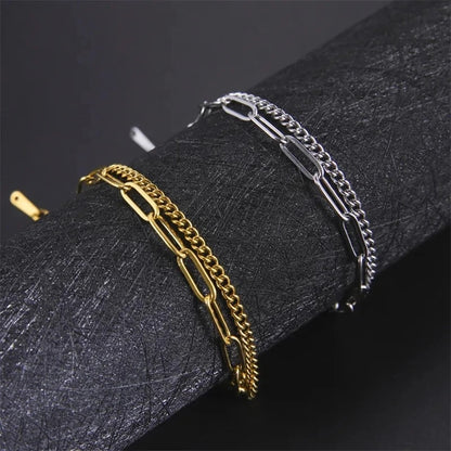 Double Layered SS Chain Bracelet