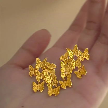 Butterfly Cluster Dangler Earrings-Gold
