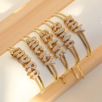 Studded Initial Slider Bracelet-Customised