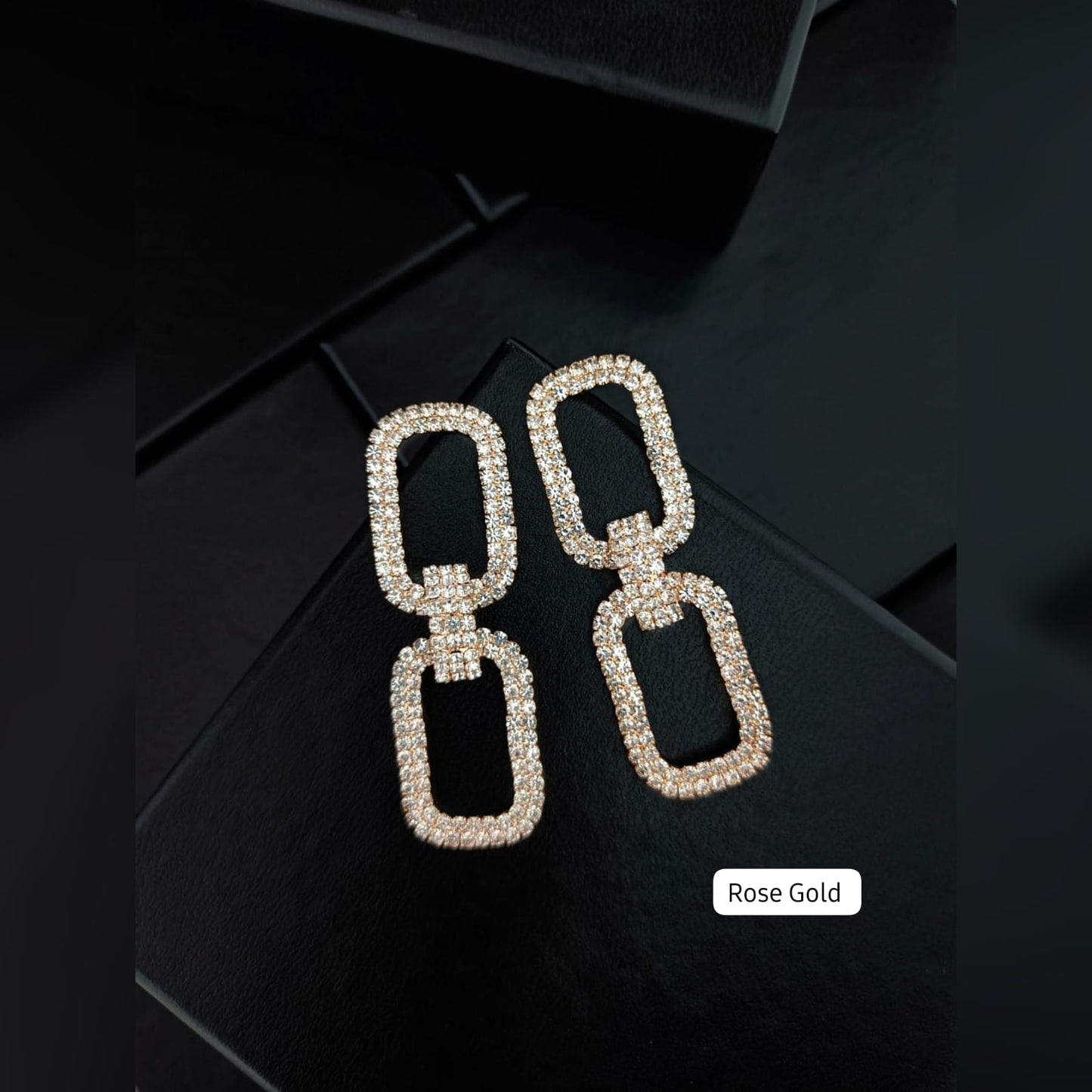 Studded Chain Statement Earrings