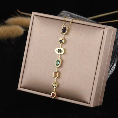 Verticle Gemstone Drop Necklace- 2 Styles