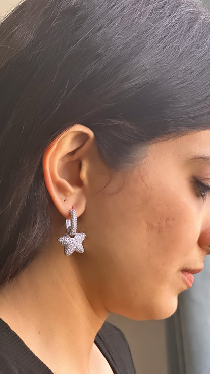 Bling Star 2in 1 Earrings-Gold
