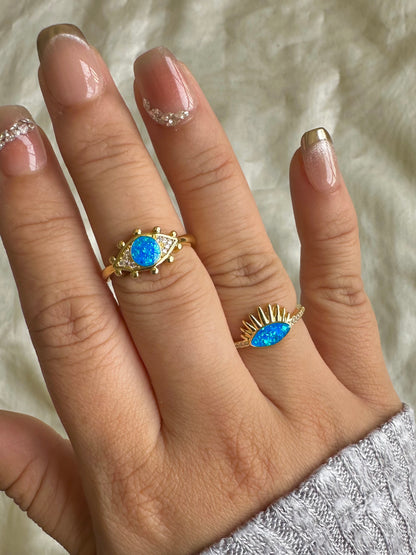 Turquoise Evil Eye Rings-2 Designs