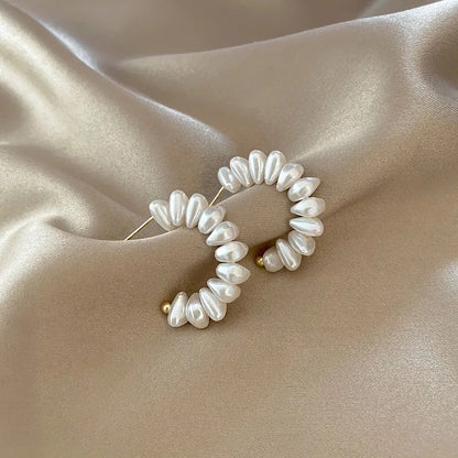 Large Pearl Hoops