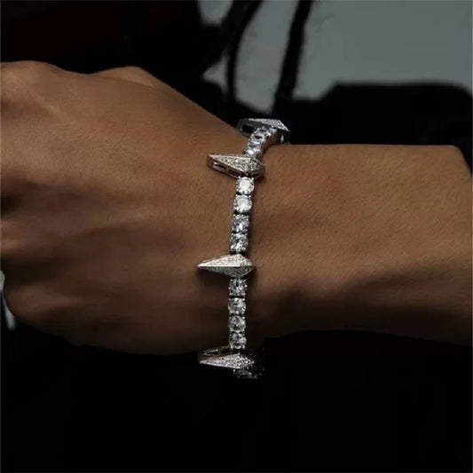 Iced Out Silver Unisex Bracelets-3 Types