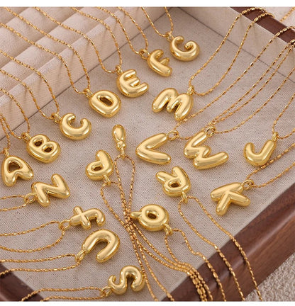 Small Solid Balloon Alphabet Necklaces