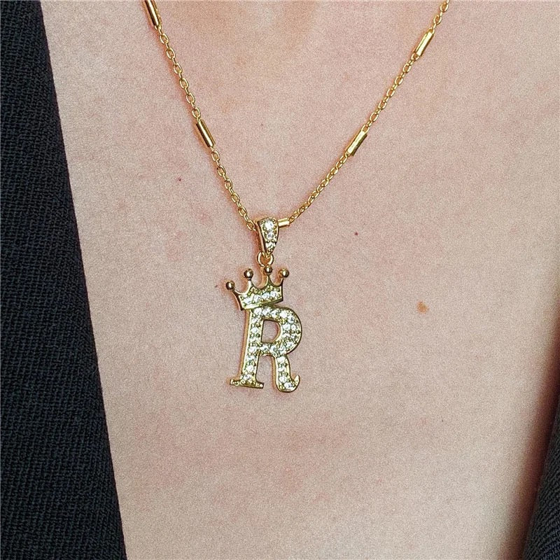 Small Princess Gold Alphabet Necklaces