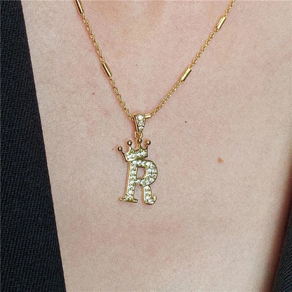 Small Princess Gold Alphabet Necklaces