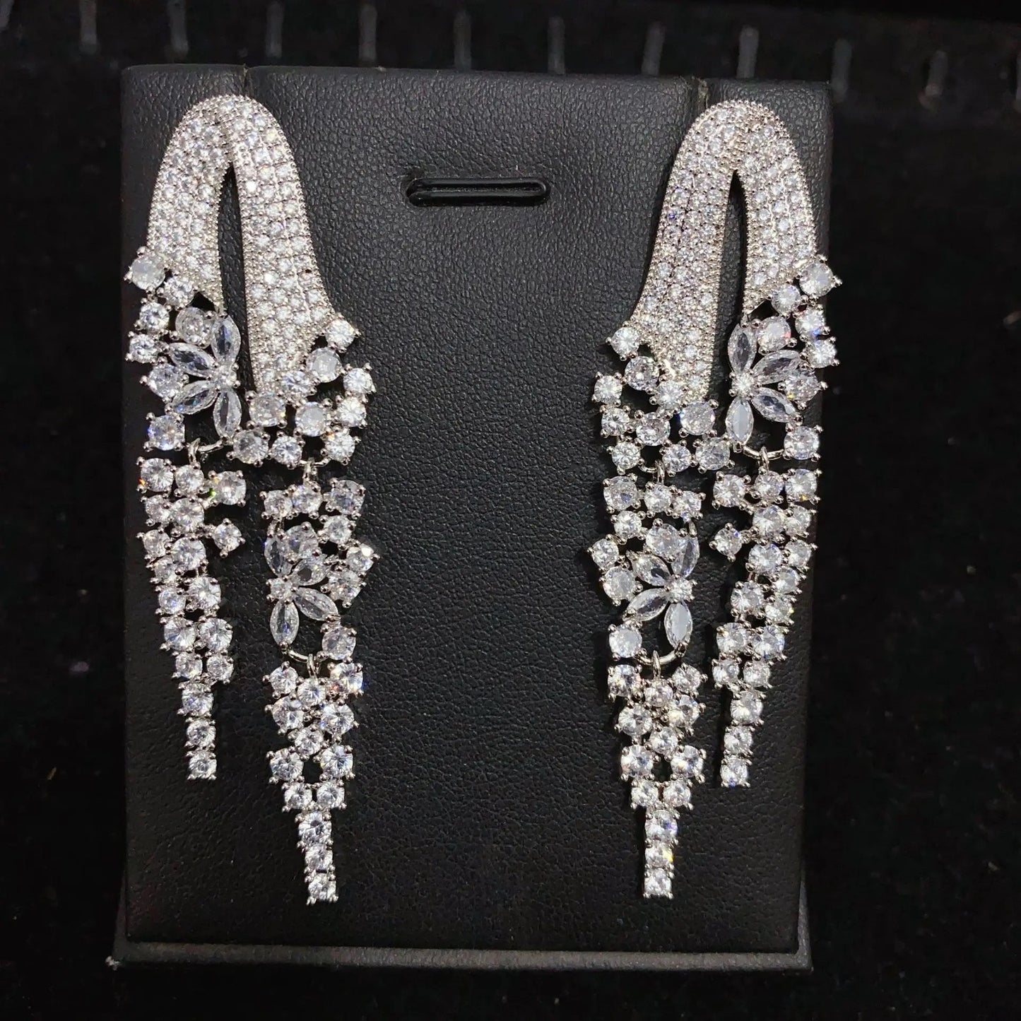 Silver Dribble Statement Earrings