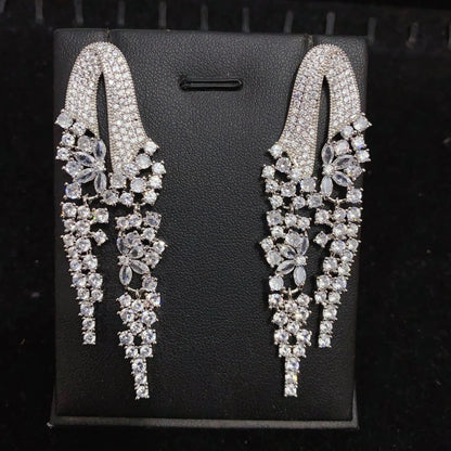 Silver Dribble Statement Earrings