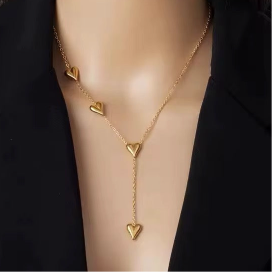 4 Tiny Hearts Petite Necklace