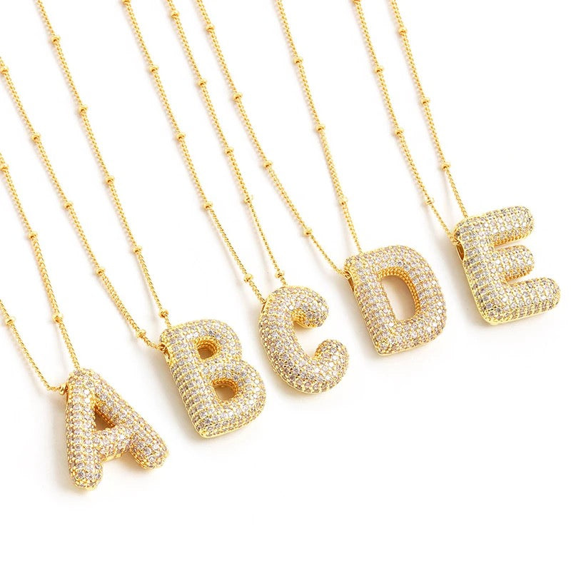 Studded Balloon Alphabets Necklace