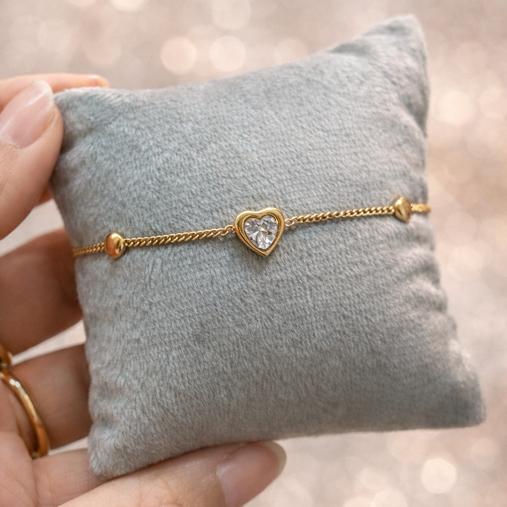SS Heart Pearl Bracelet- 3 options