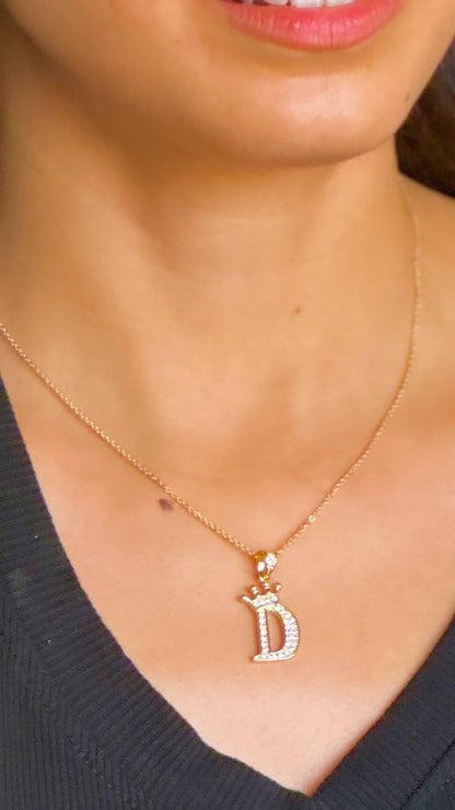 Small Princess Gold Alphabet Necklaces