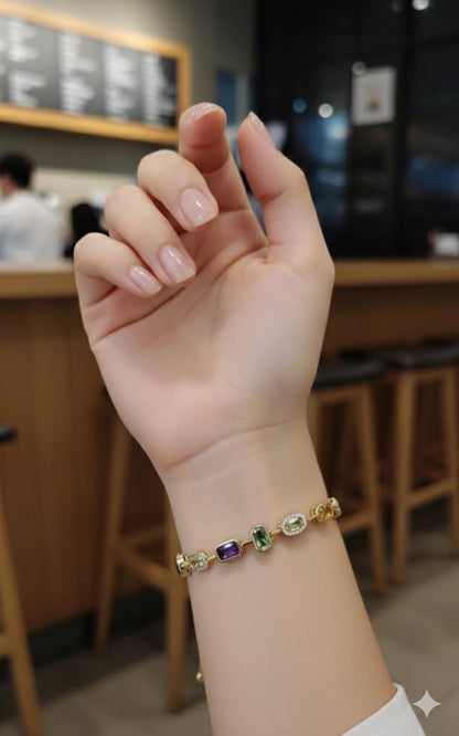 Vertical Gemstone Wrist & Finger Bracelet-2 Styles