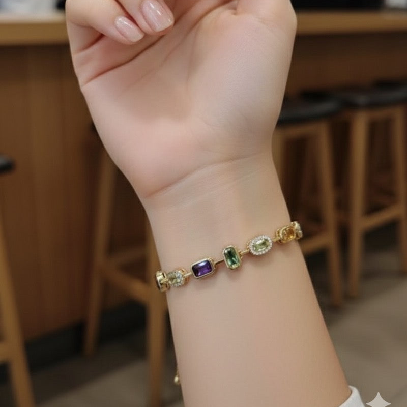 Vertical Gemstone Wrist & Finger Bracelet-2 Styles