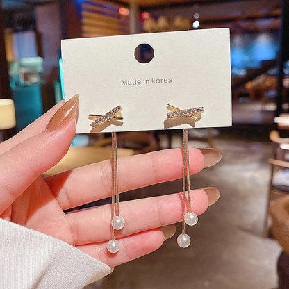 X F&B Pearl Dangler Earrings