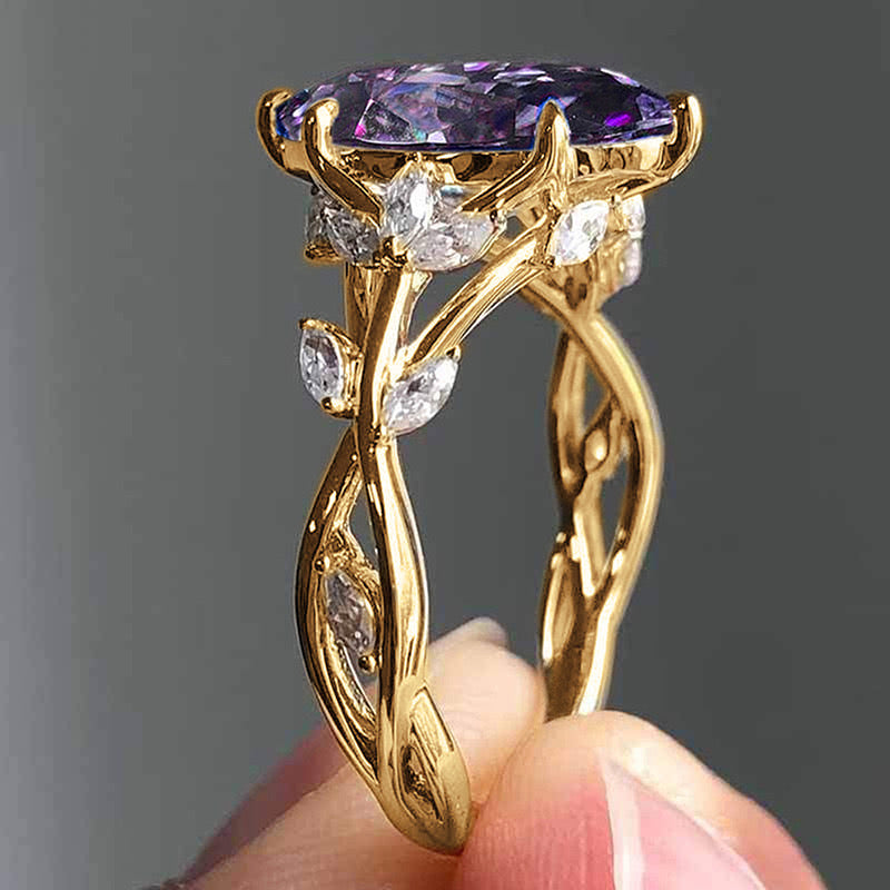 Eternal Vine Oval Solitaire Ring-4 Colors