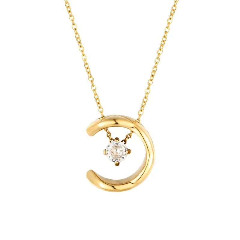 Moon Solitaire Necklace
