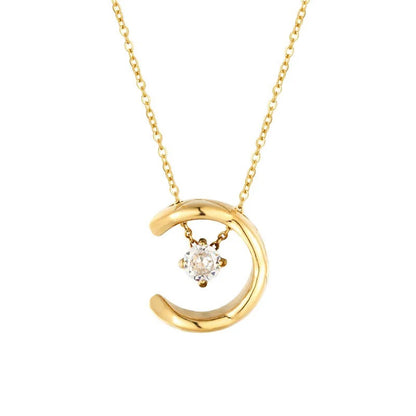 Moon Solitaire Necklace