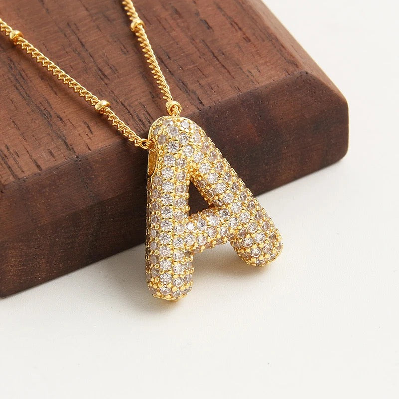 Studded Balloon Alphabets Necklace