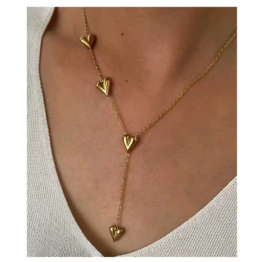 4 Tiny Hearts Petite Necklace
