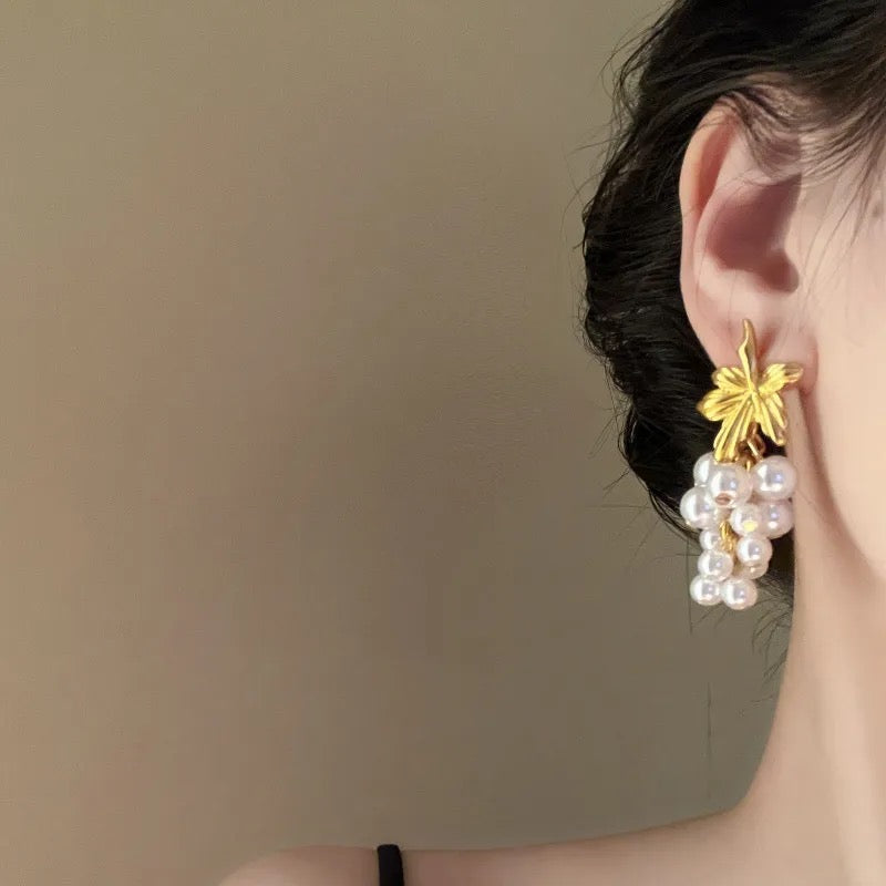 Pearl Grape Vine Earrings