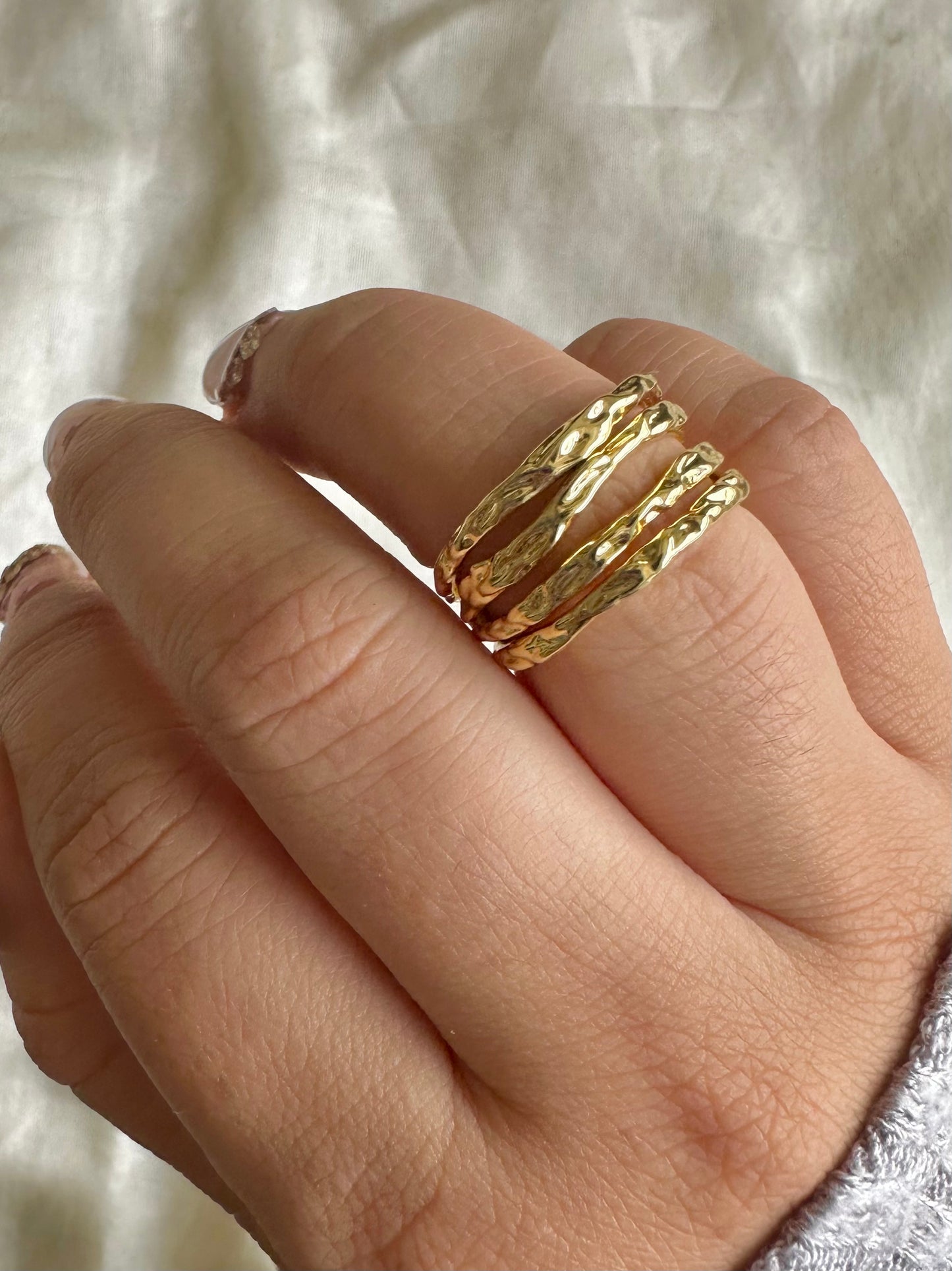 Matte Stacked Ring-Gold
