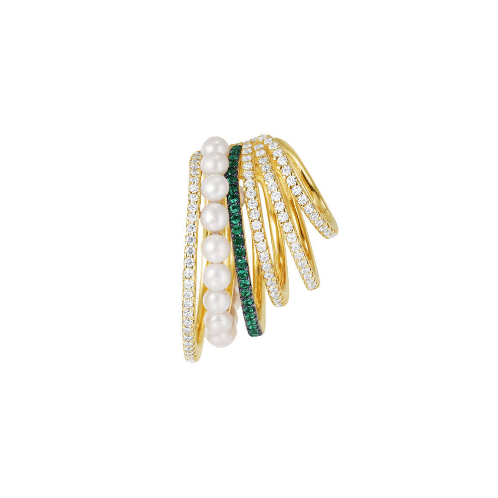Pearl Luxe Stack Big Earcuffs-2 Colors