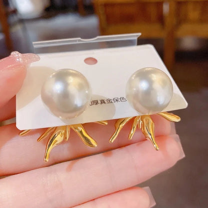 Wild Lily Pearl Sandwich  Earrings