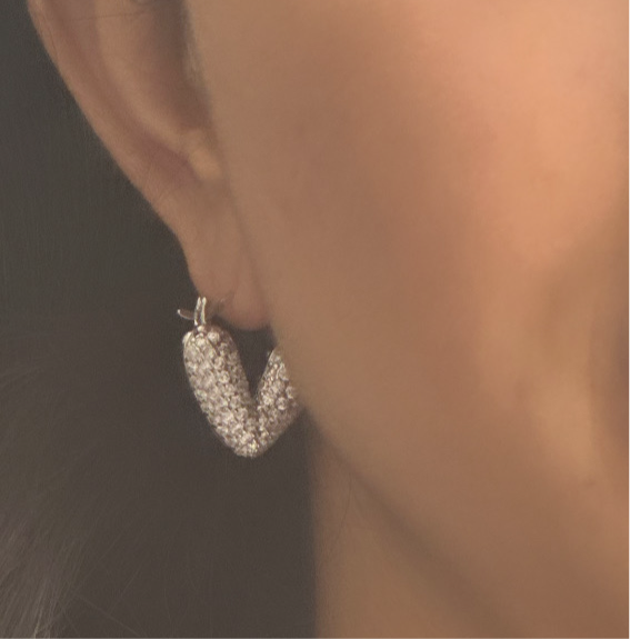 Studded Heart Bali Earrings