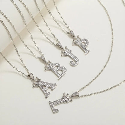 Small Princess Silver Alphabet Necklaces
