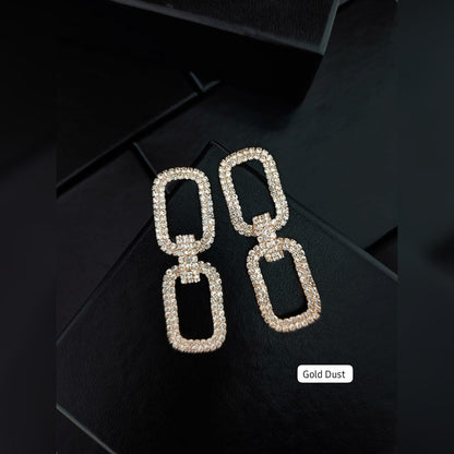 Studded Chain Statement Earrings