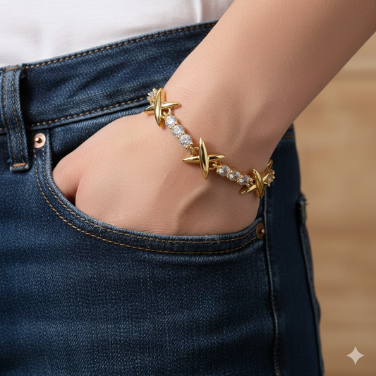 XOXO Tennis Gold SemiLuxe Bracelet