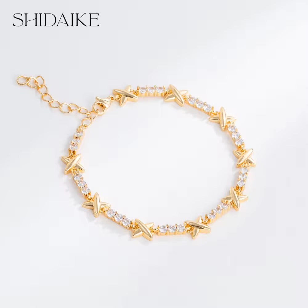 XOXO Tennis Gold SemiLuxe Bracelet