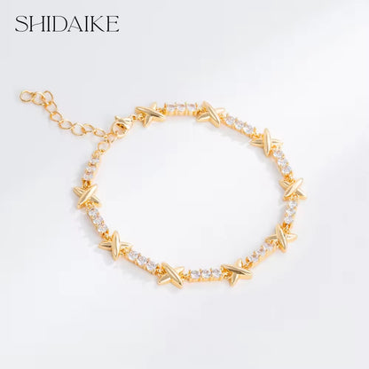 XOXO Tennis Gold SemiLuxe Bracelet