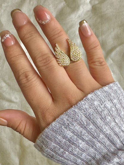 Angel Wings Gold Ring