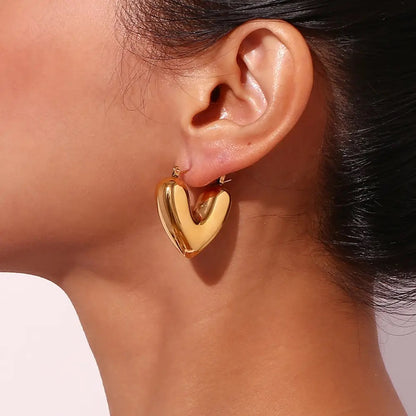 Heart Solid SS Bali -Gold