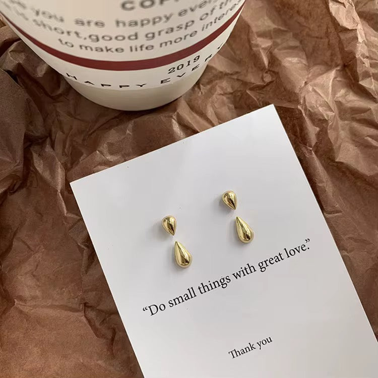Exclamation Floating Earrings-Gold