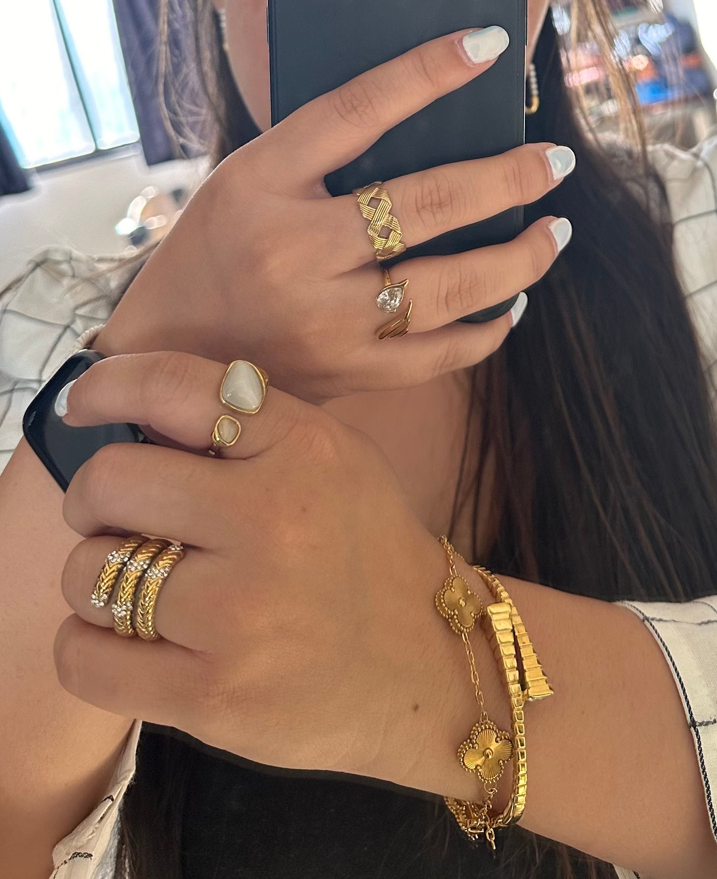 Criss Cross SS Kada- White Stone